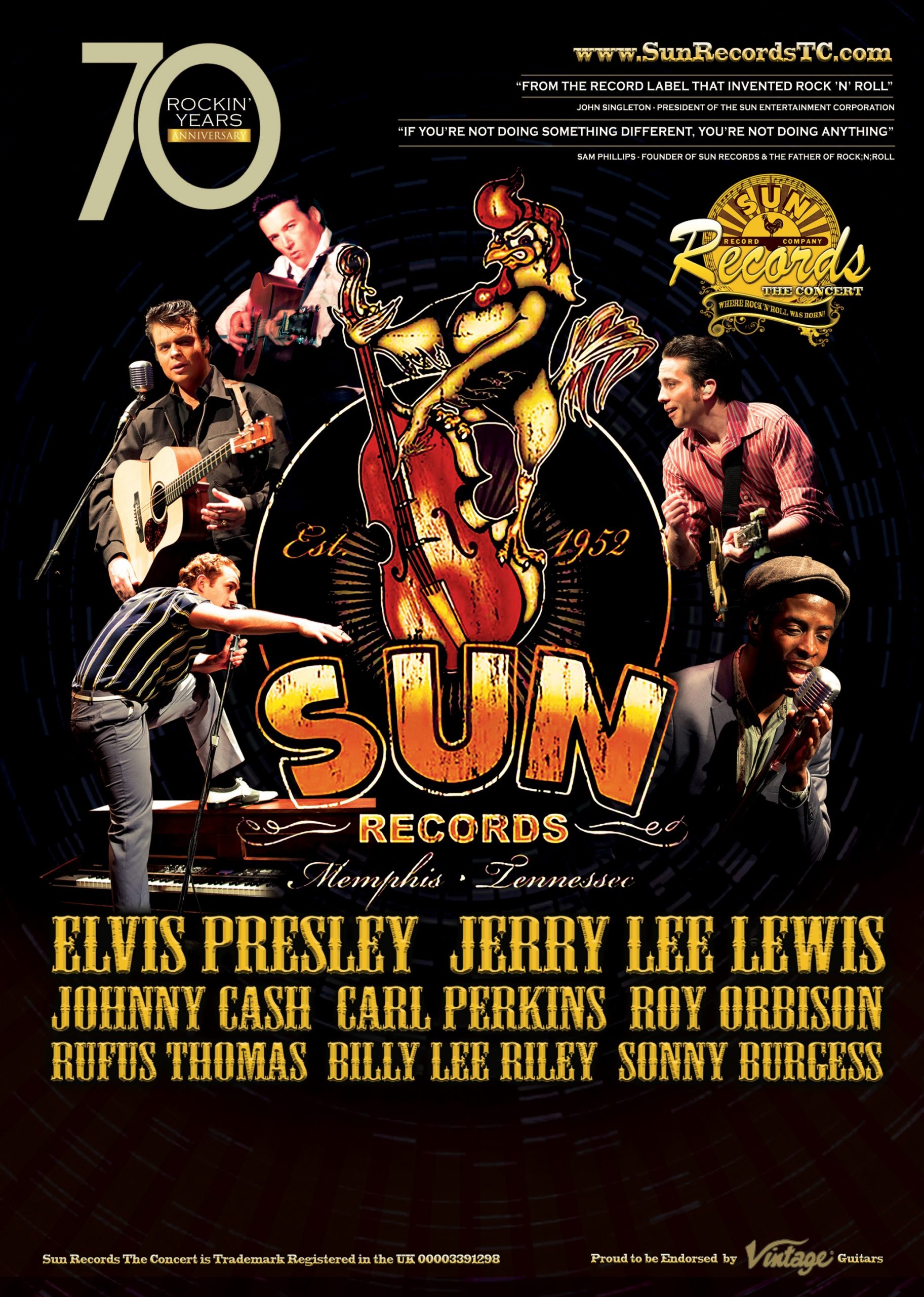 Competition – Win 2 tickets for The Camberley Theatre on 12 May to See The Official Sun Records Concert – Just tell us two of the famous singers from Sun Records in Memphis email studio@cmrnashville.net